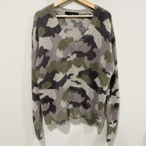 360 CASHMERE Emerie Camo Cashmere Wool Blend Sweater Size Small